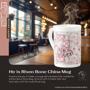 Hij is Risen Bone China Mok