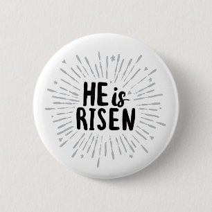 Hij is Risen Christ is Risen Quotes Pasen Art Resu Ronde Button 5,7 Cm
