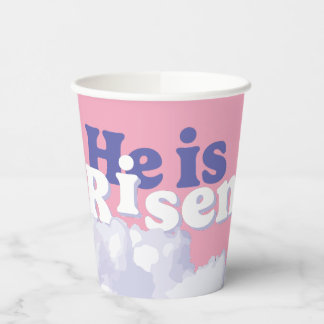 Hij is Risen Clouds Easter Cups Papieren Bekers