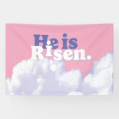 Hij is Risen Clouds Paasbanner Spandoek (Horizontaal)