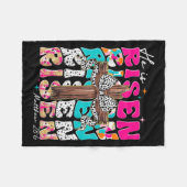 Hij is Risen Cross Jesus Pasen Christelijke Religi Fleece Deken (Voorkant (Horizontaal))