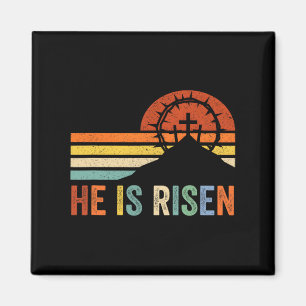 Hij is Risen Cross Jesus Religieuze Paasdag Chris Magneet