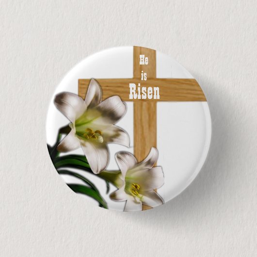 Hij is Risen Easter Button (Voorkant)