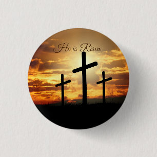 Hij is Risen Easter Ronde Button 3,2 Cm