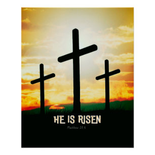 HIJ IS RISEN - EENVOUDIGERE ILLUSTRATIE  PERFECT POSTER