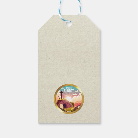 Hij is Risen en Viering van de Verrijzenis zondag Cadeaulabel (Achterkant)