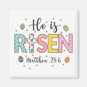 Hij is Risen Jesus Christelijk Happy Pasen Magneet