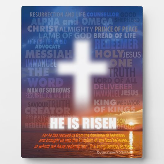 Hij is Risen - Pasen Fotoplaat (Voorkant)