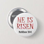 Hij is Risen Ronde Button 5,7 Cm (Voorkant /achterkant)