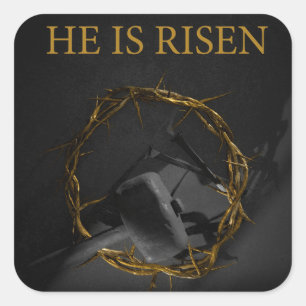 Hij is Risen Vierkante Sticker