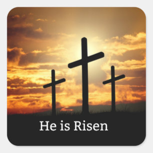Hij is Risen Vierkante Sticker