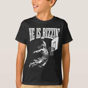 Hij is Rizzin Fun Jesus Basketball meme Tanktop