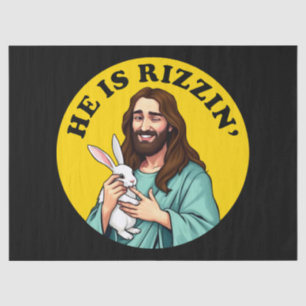 Hij is Rizzin Funny Jesus Christelijk Paasdag Tissuepapier