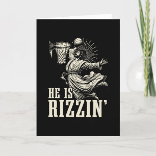 Hij Is Rizzin Grappig Jezus Skeletl Pasen Christel Kaart