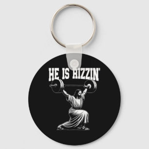 Hij is Rizzin' Jezus gewichtheffen snuifje schoon Sleutelhanger