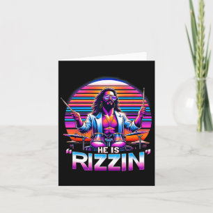 Hij is Rizzin' Jezus heeft Rizzen Grappig Pasen Ch Kaart