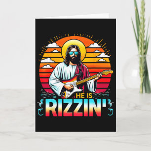 Hij Is Rizzin Pasen Christelijke Jezus Grappige Je Kaart