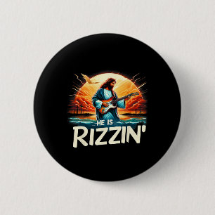 Hij Is Rizzin Pasen Christelijke Jezus Vintage Jez Ronde Button 5,7 Cm