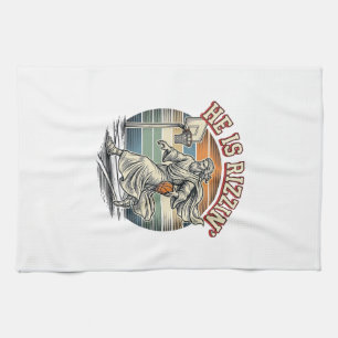 Hij Is Rizzin Vintage Basketbal Religieus T-shirt  Theedoek