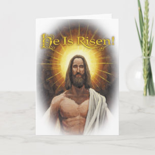Hij is toegenomen! Portret van Jesus Easter Card Feestdagen Kaart