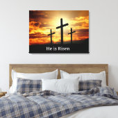 Hij is verrezen canvas afdruk (Insitu (Slaapkamer))