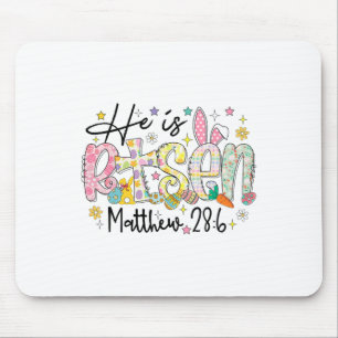 Hij is verrezen Christelijk Happy Easter Day Bible Muismat