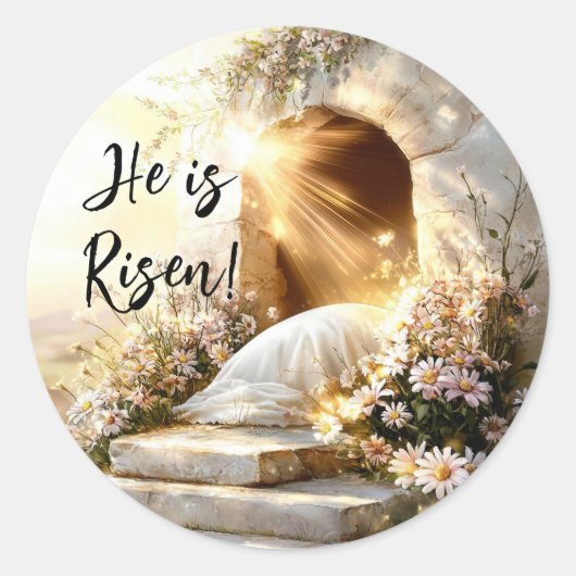 Hij is verrezen - Easter Blessings Envelope Seal Ronde Sticker (Voorkant)