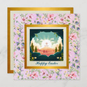 Hij is verrezen en viering van Pasen Kaart (Voorkant / Achterkant)