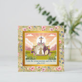 Hij is verrezen en viering van Pasen Kaart (Staand voorkant)