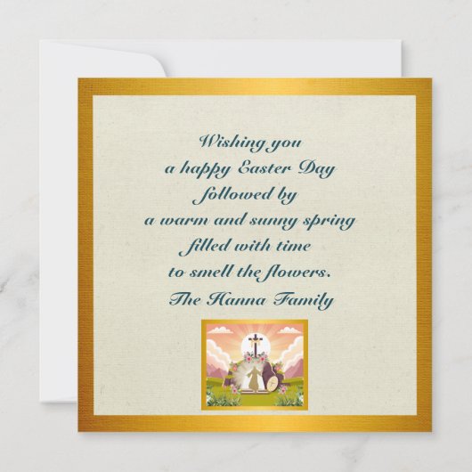 Hij is verrezen en viering van Pasen Kaart (Achterkant)