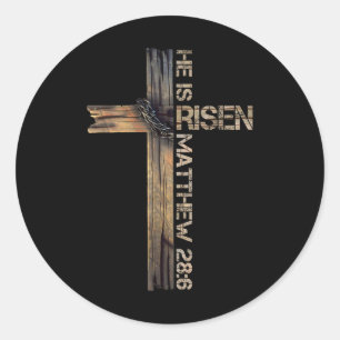 Hij is verrezen in het Christelijke geloof Ronde Sticker