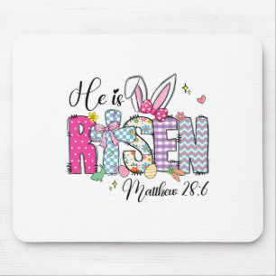 Hij is verrezen Jezus Christelijk Gelukkig Paasvro Muismat