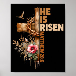 Hij is verrezen Jezus christelijke religieuze paas Poster