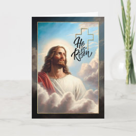  Hij is verrezen! Jezus Christus Schilderij Pasen Feestdagen Kaart