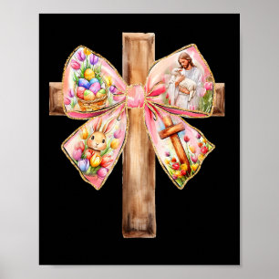 Hij is verrezen Jezus Coquette Boog Paaskruis Vrou Poster