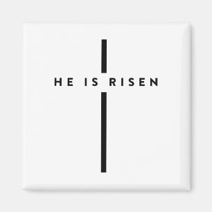 Hij is verrezen kruis Jezus Paasdag Christenen 1 Magneet