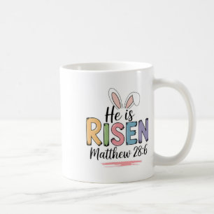 Hij is verrezen Matthew 286 Bunny Ear Christelijke Koffiemok