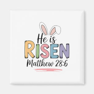 Hij is verrezen Matthew 286 Bunny Ear Christelijke Magneet