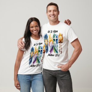 Hij is verrezen met paaswingen t-shirt