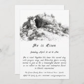 "Hij is verrezen", Paasuitnodiging Kaart (Voorkant / Achterkant)