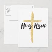 Hij is verrezen, religieus Briefkaart (Voorkant / Achterkant)