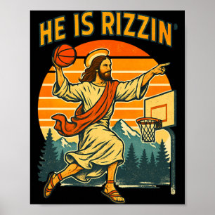 Hij is verrezen rizzin pasen christelijk geloof je poster