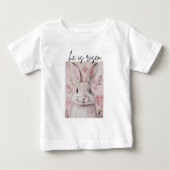 "Hij is verrezen" Roze konijn met bloem (Voorkant)