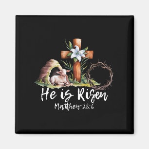 Hij is verrezen schaapslam en kruist Jezus Christe Magneet