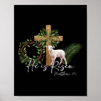 Hij is verrezen schaapslam en kruist Jezus Christe Poster