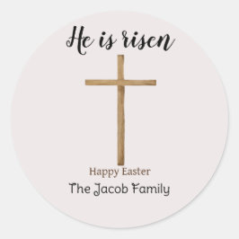 Hij is verstijfd, gelukkig Pasen voor familie, rel Ronde Sticker