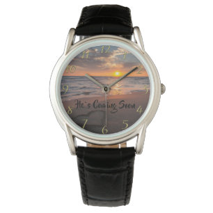 HIJ KOMT SNEL Christelijke Faith oceaan. Horloge