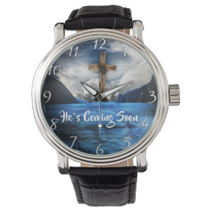 HIJ KOMT SOON Jezus in het rimpelwater. Horloge