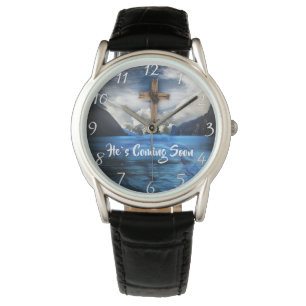 HIJ KOMT SOON Jezus in het rimpelwater. Horloge