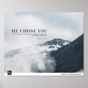 Hij koos u (1 Thessaliërs 2:13) Poster